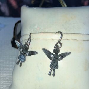 Darling Sterling Silver Angel Dangle Earrings